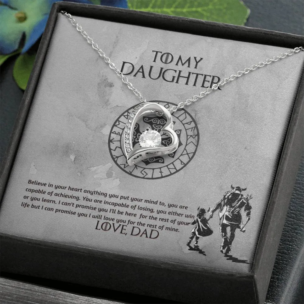 To My Daughter Necklace, Daughter Necklace from Dad, Father to Daughter Necklace, Necklace for Daughter, Graduation, Birthday, Valentines, Christmas Gift For Badass Daughter