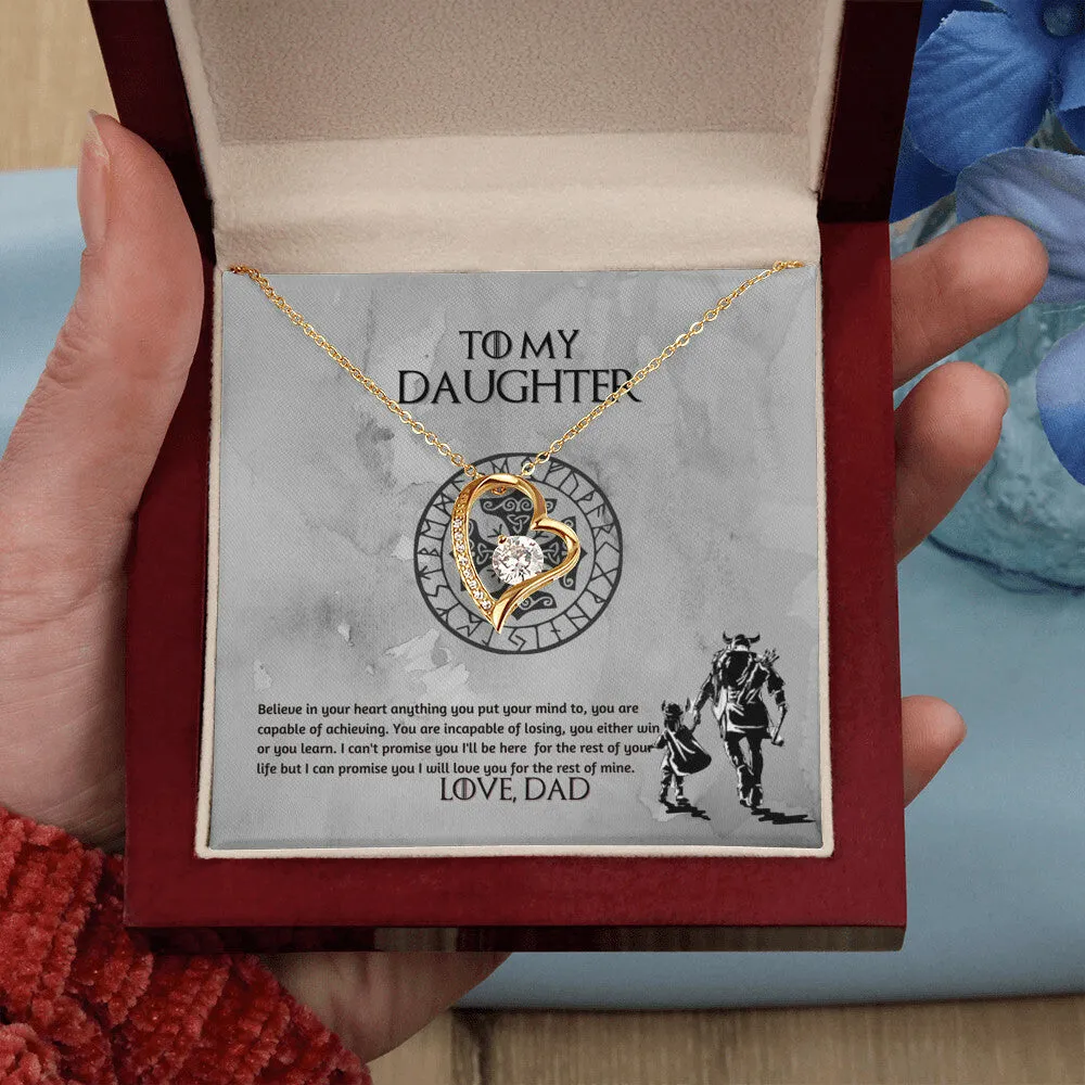 To My Daughter Necklace, Daughter Necklace from Dad, Father to Daughter Necklace, Necklace for Daughter, Graduation, Birthday, Valentines, Christmas Gift For Badass Daughter