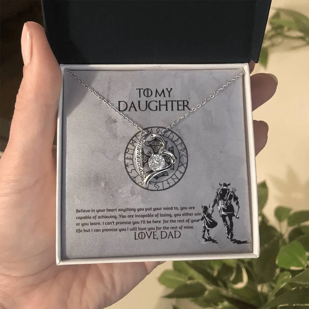 To My Daughter Necklace, Daughter Necklace from Dad, Father to Daughter Necklace, Necklace for Daughter, Graduation, Birthday, Valentines, Christmas Gift For Badass Daughter