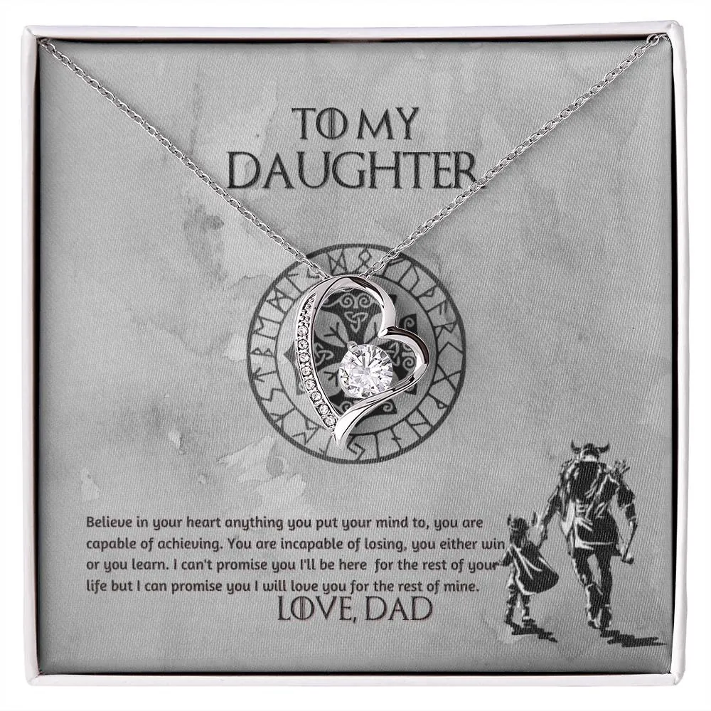 To My Daughter Necklace, Daughter Necklace from Dad, Father to Daughter Necklace, Necklace for Daughter, Graduation, Birthday, Valentines, Christmas Gift For Badass Daughter