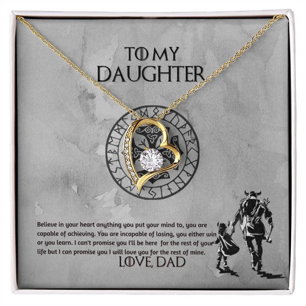 To My Daughter Necklace, Daughter Necklace from Dad, Father to Daughter Necklace, Necklace for Daughter, Graduation, Birthday, Valentines, Christmas Gift For Badass Daughter