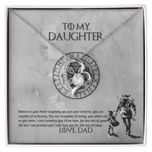 To My Daughter Necklace, Daughter Necklace from Dad, Father to Daughter Necklace, Necklace for Daughter, Graduation, Birthday, Valentines, Christmas Gift For Badass Daughter