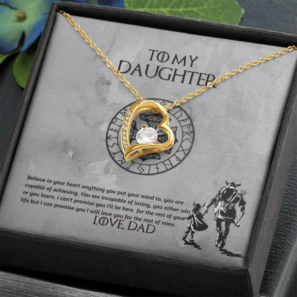 To My Daughter Necklace, Daughter Necklace from Dad, Father to Daughter Necklace, Necklace for Daughter, Graduation, Birthday, Valentines, Christmas Gift For Badass Daughter
