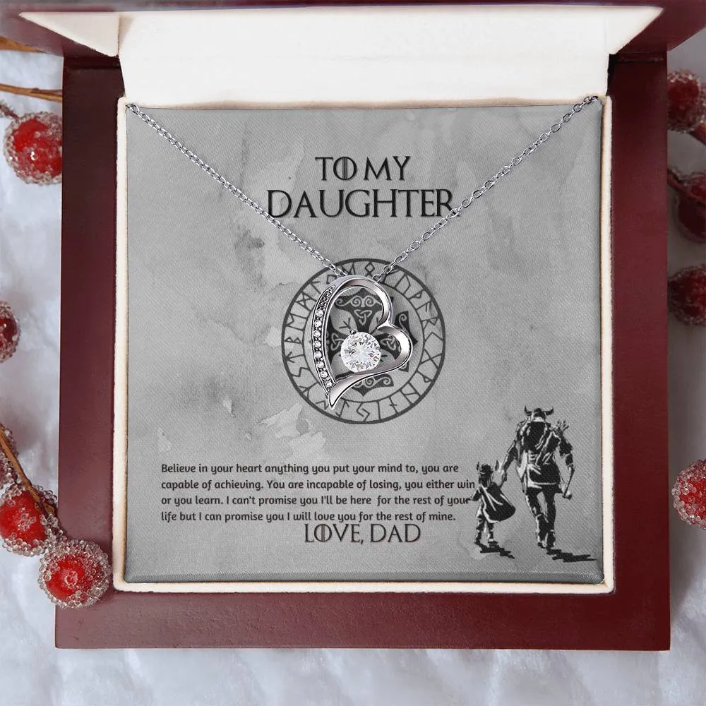 To My Daughter Necklace, Daughter Necklace from Dad, Father to Daughter Necklace, Necklace for Daughter, Graduation, Birthday, Valentines, Christmas Gift For Badass Daughter