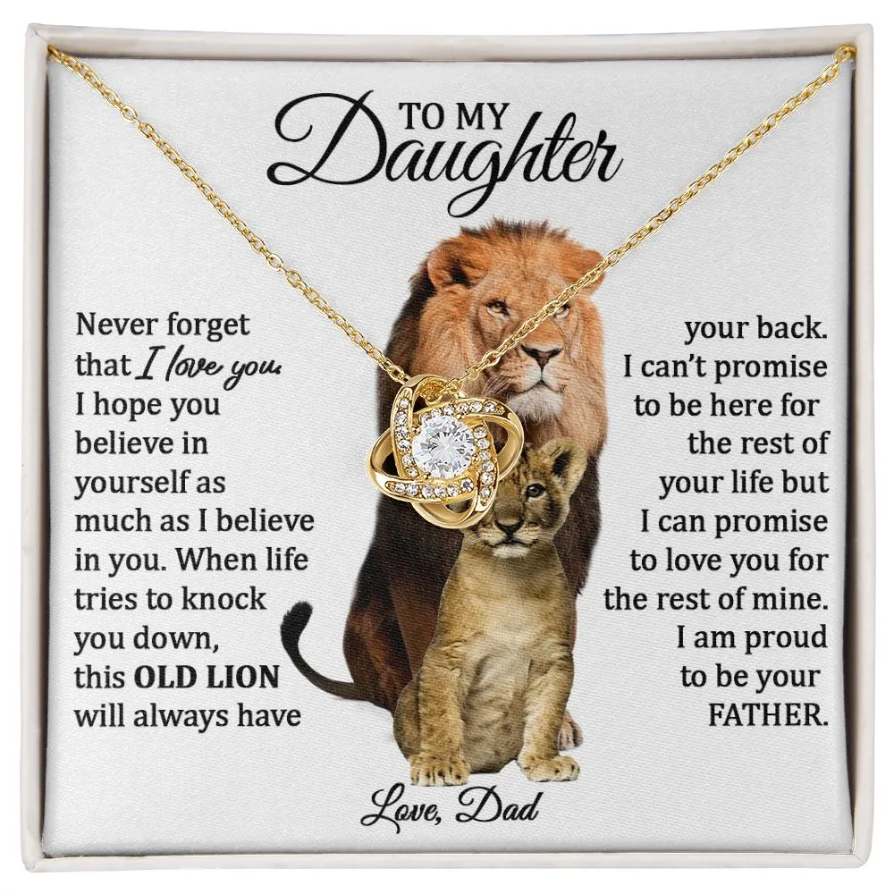 To My Daughter - Never Forget I Love You (Love Dad) Beautiful 14k Gold Necklace