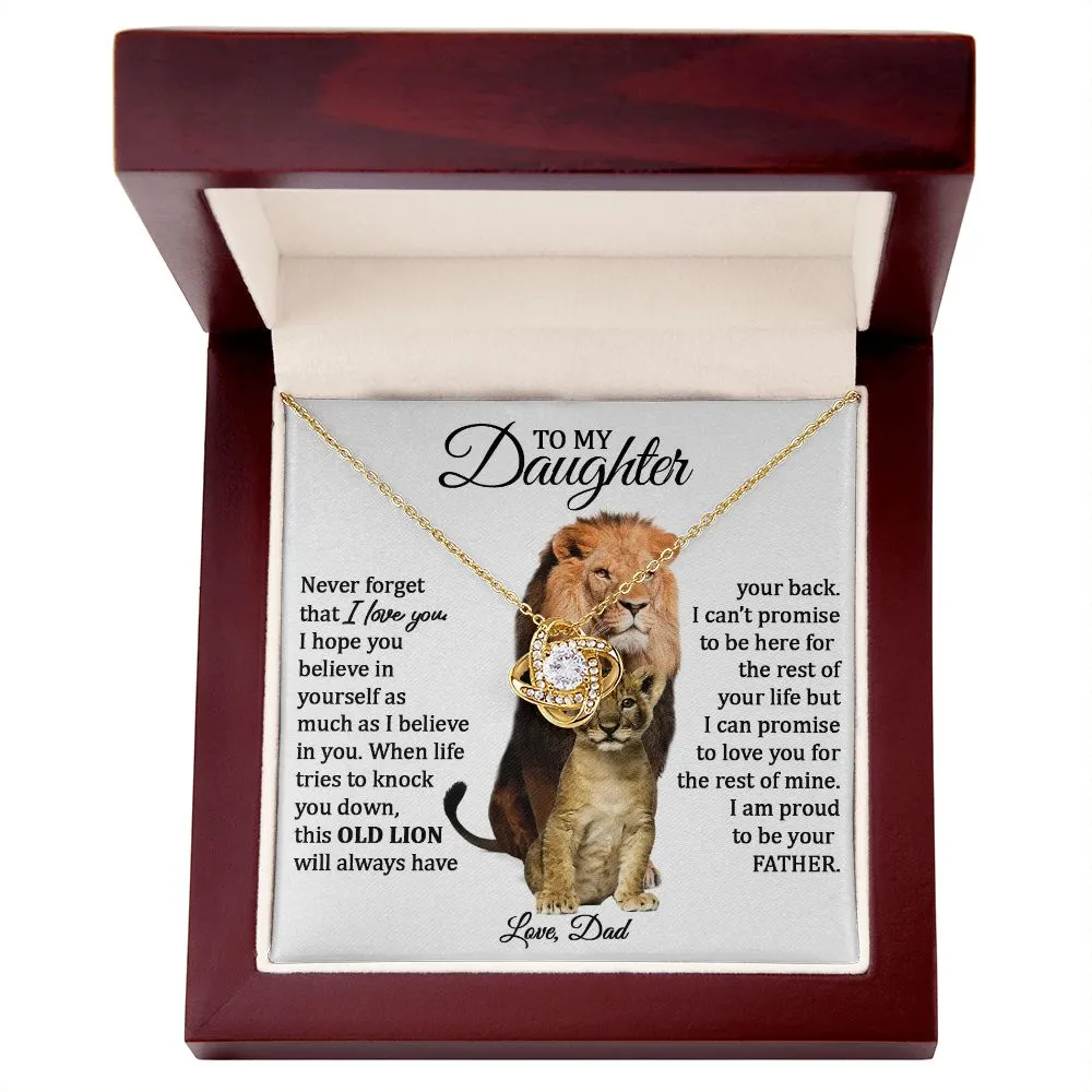 To My Daughter - Never Forget I Love You (Love Dad) Beautiful 14k Gold Necklace