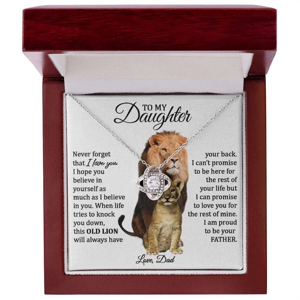 To My Daughter - Never Forget I Love You (Love Dad) Beautiful 14k Gold Necklace