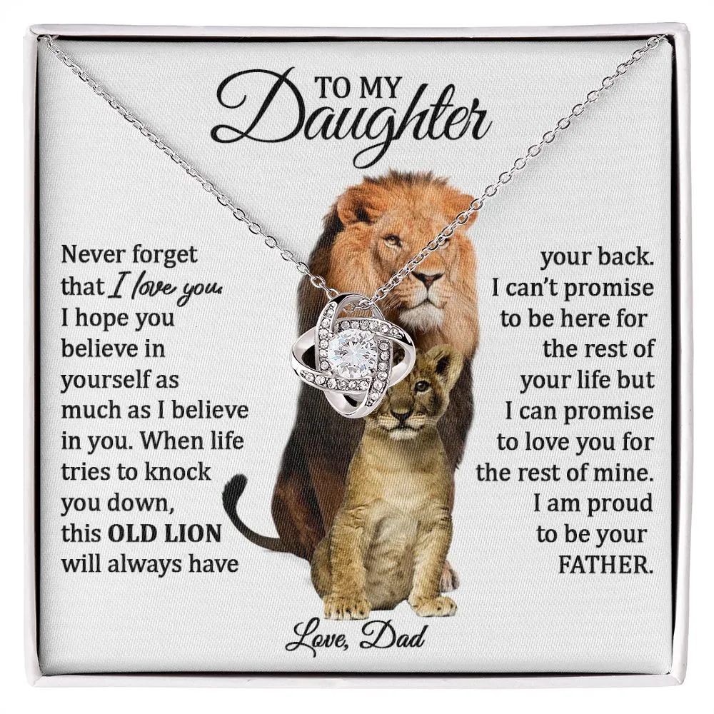 To My Daughter - Never Forget I Love You (Love Dad) Beautiful 14k Gold Necklace