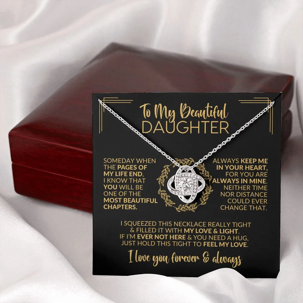 To My Daughter | Pages of My Life | Love Knot Necklace