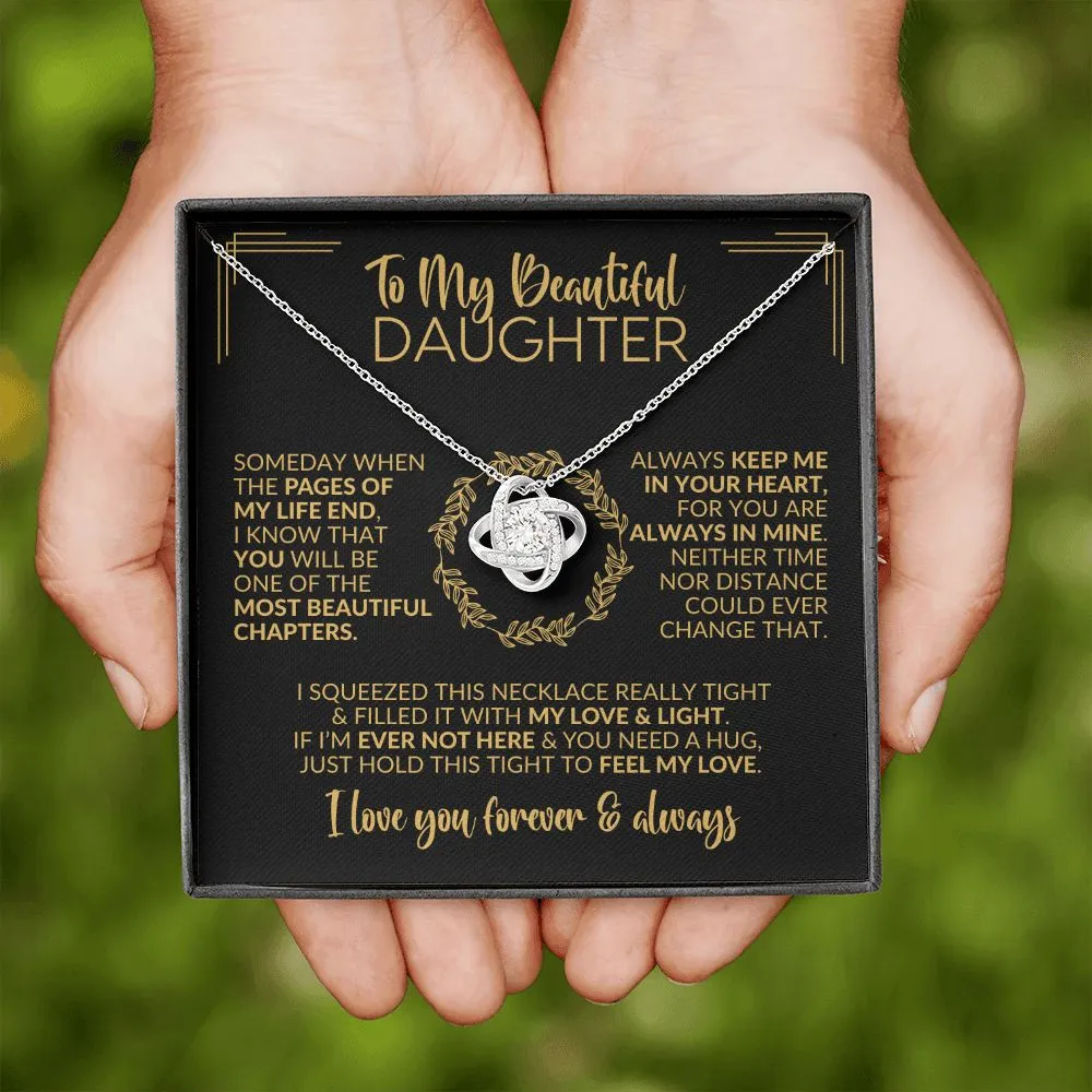 To My Daughter | Pages of My Life | Love Knot Necklace