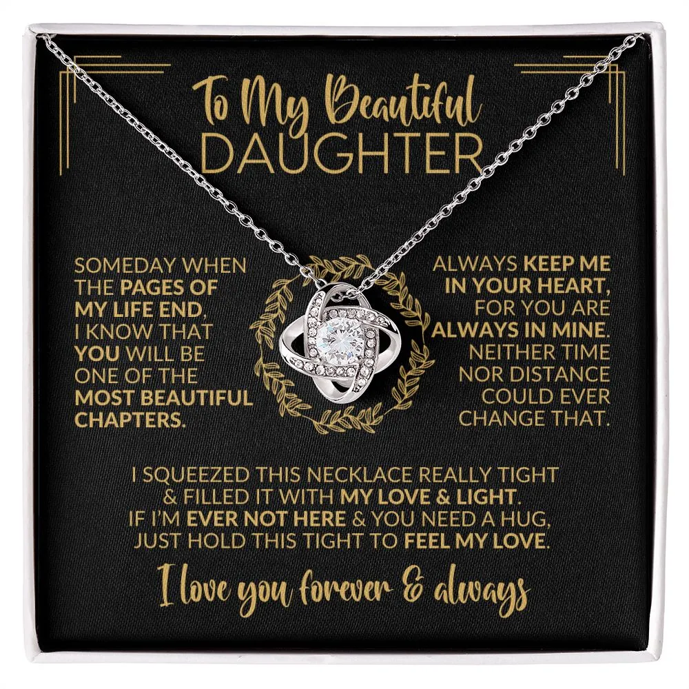 To My Daughter | Pages of My Life | Love Knot Necklace