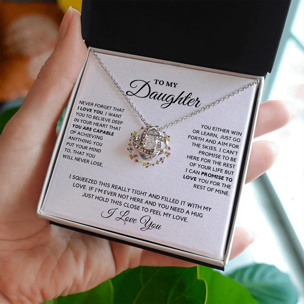 To My Daughter - Promise to Love You - Love Knot Necklace