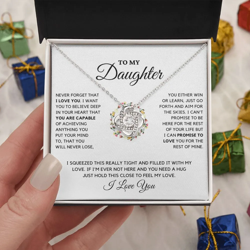 To My Daughter - Promise to Love You - Love Knot Necklace