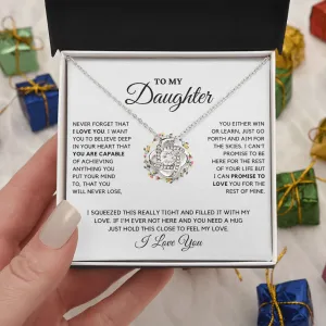 To My Daughter - Promise to Love You - Love Knot Necklace
