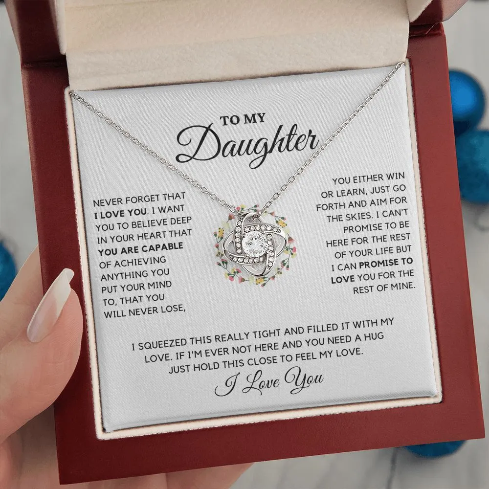 To My Daughter - Promise to Love You - Love Knot Necklace