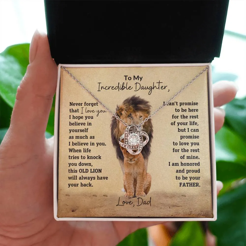 To My Daughter | Proud Of You | Love Knot Necklace