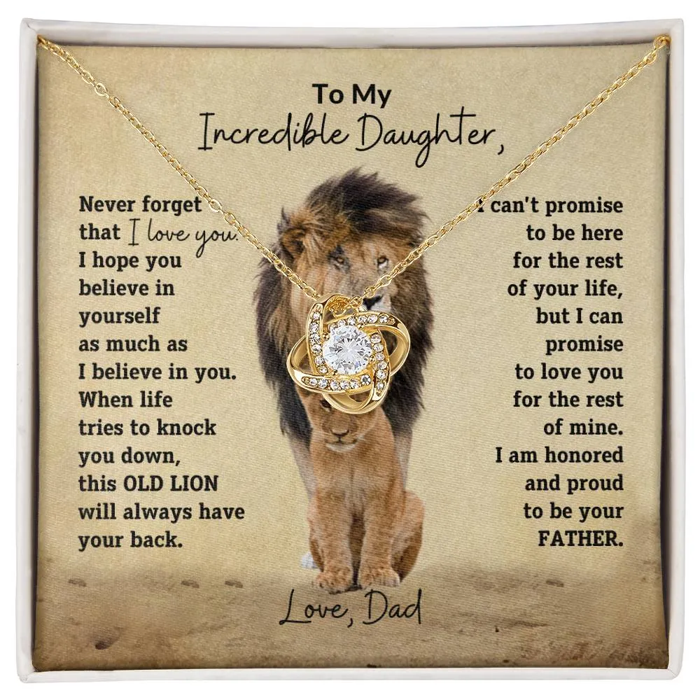 To My Daughter | Proud Of You | Love Knot Necklace