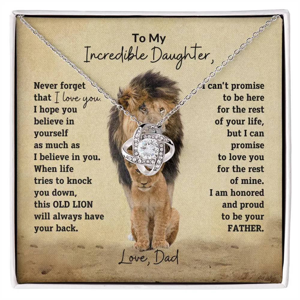 To My Daughter | Proud Of You | Love Knot Necklace