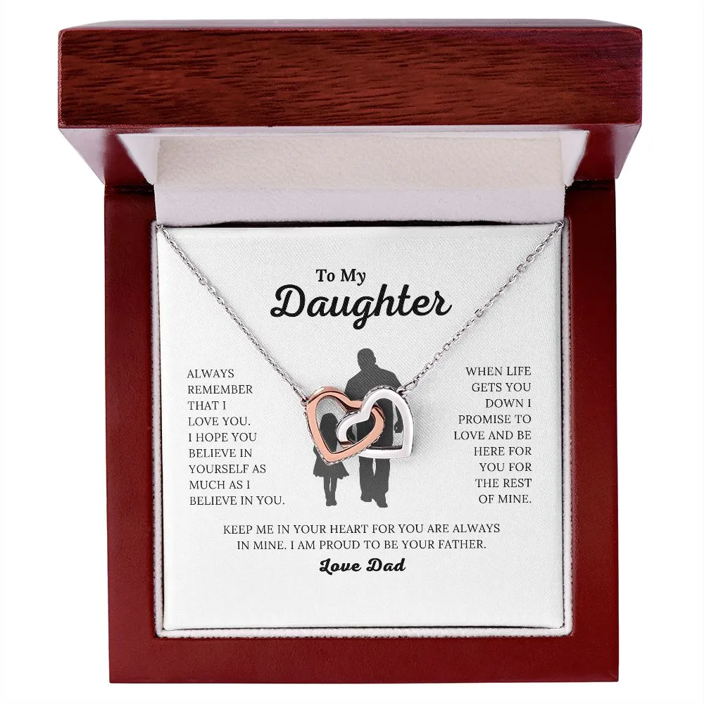 To My Daughter - Proud to be Your Father - Interlocking Hearts Necklace