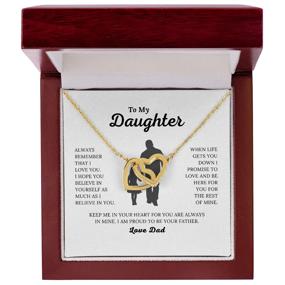 To My Daughter - Proud to be Your Father - Interlocking Hearts Necklace