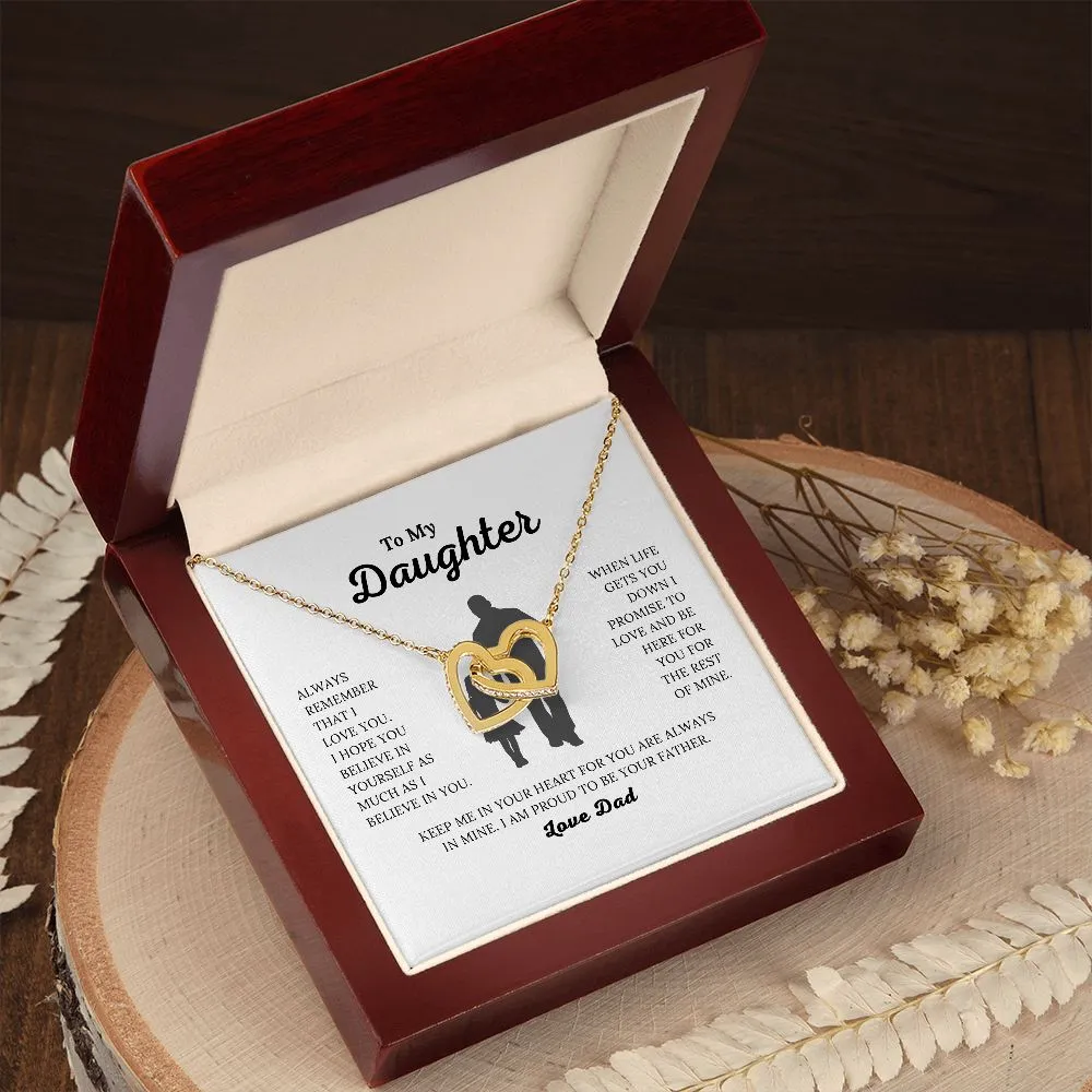 To My Daughter - Proud to be Your Father - Interlocking Hearts Necklace