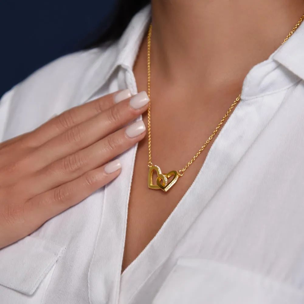 To My Daughter - Proud to be Your Father - Interlocking Hearts Necklace