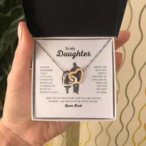To My Daughter - Proud to be Your Father - Interlocking Hearts Necklace