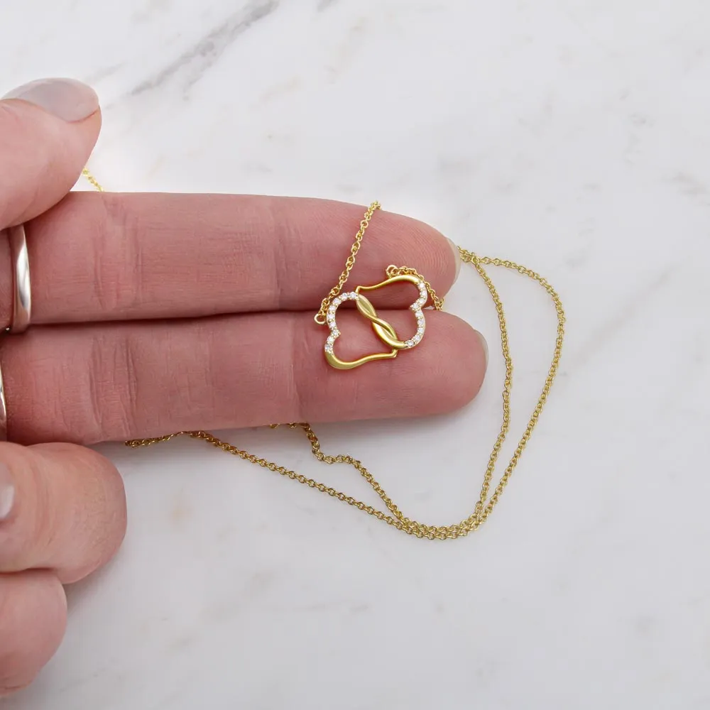 To My Daughter - Take the Step | Authentic Diamonds and Solid 10K Gold Necklace | Free Mahogany Box