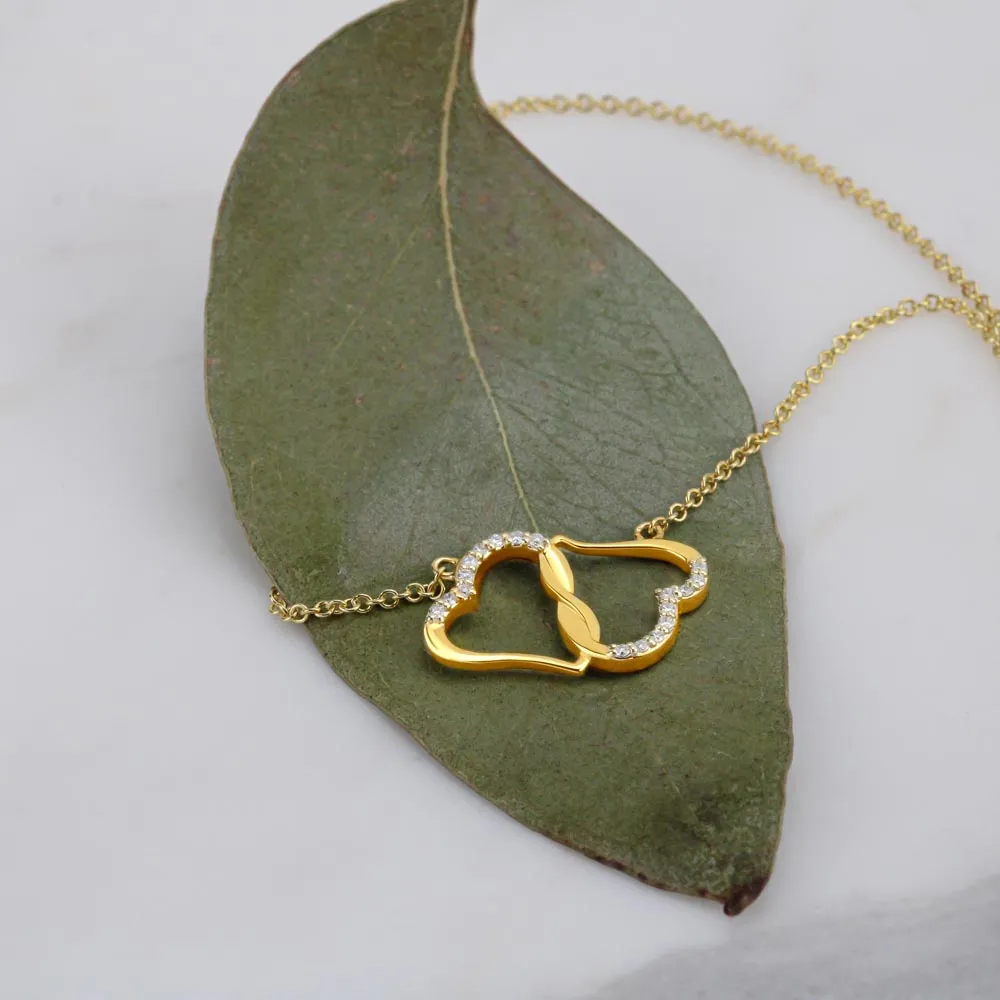 To My Daughter - Take the Step | Authentic Diamonds and Solid 10K Gold Necklace | Free Mahogany Box