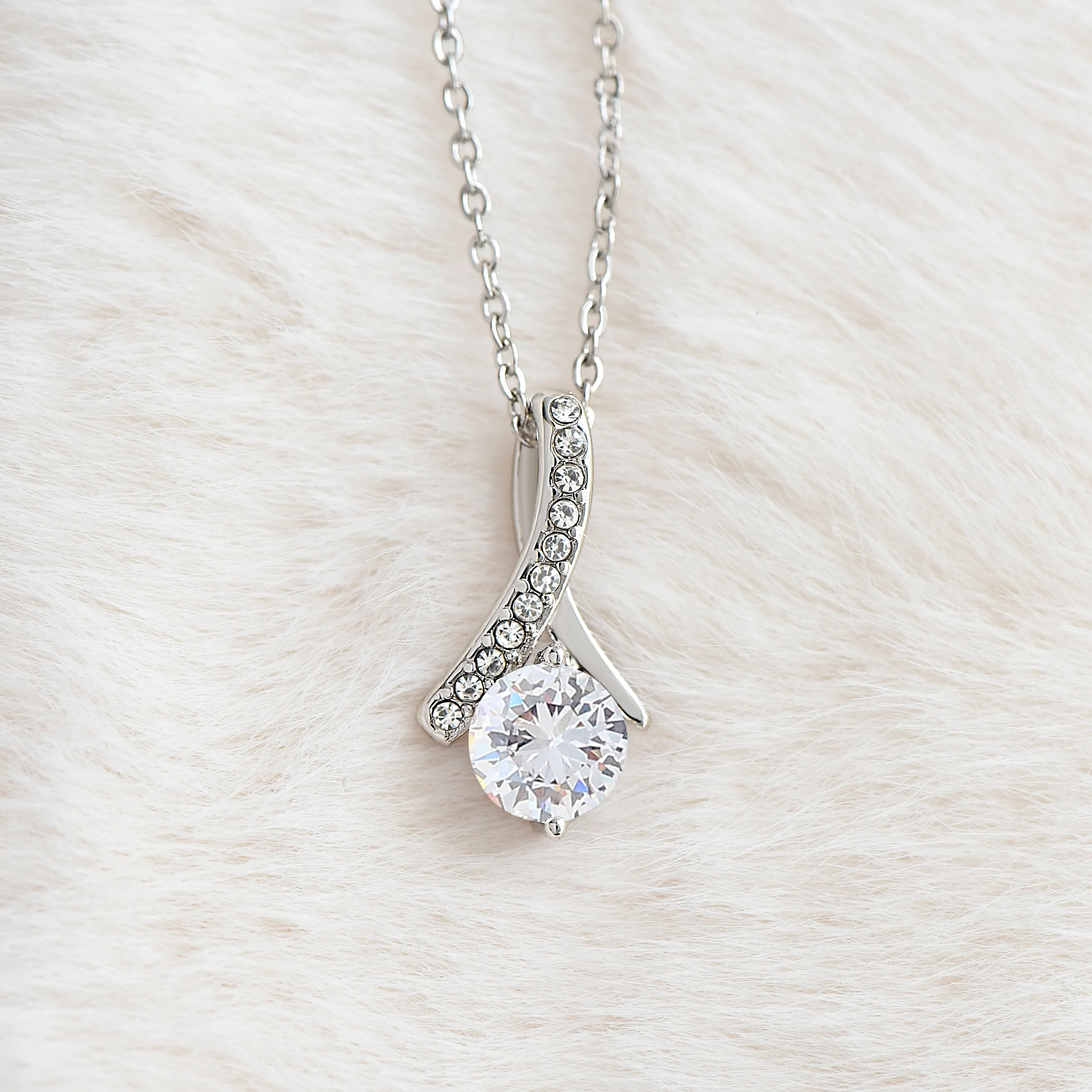 To My Daughter, When I look at you... Love Mum 14K White Gold, Mother to Daughter Gift, Necklace for Birthday or Christmas