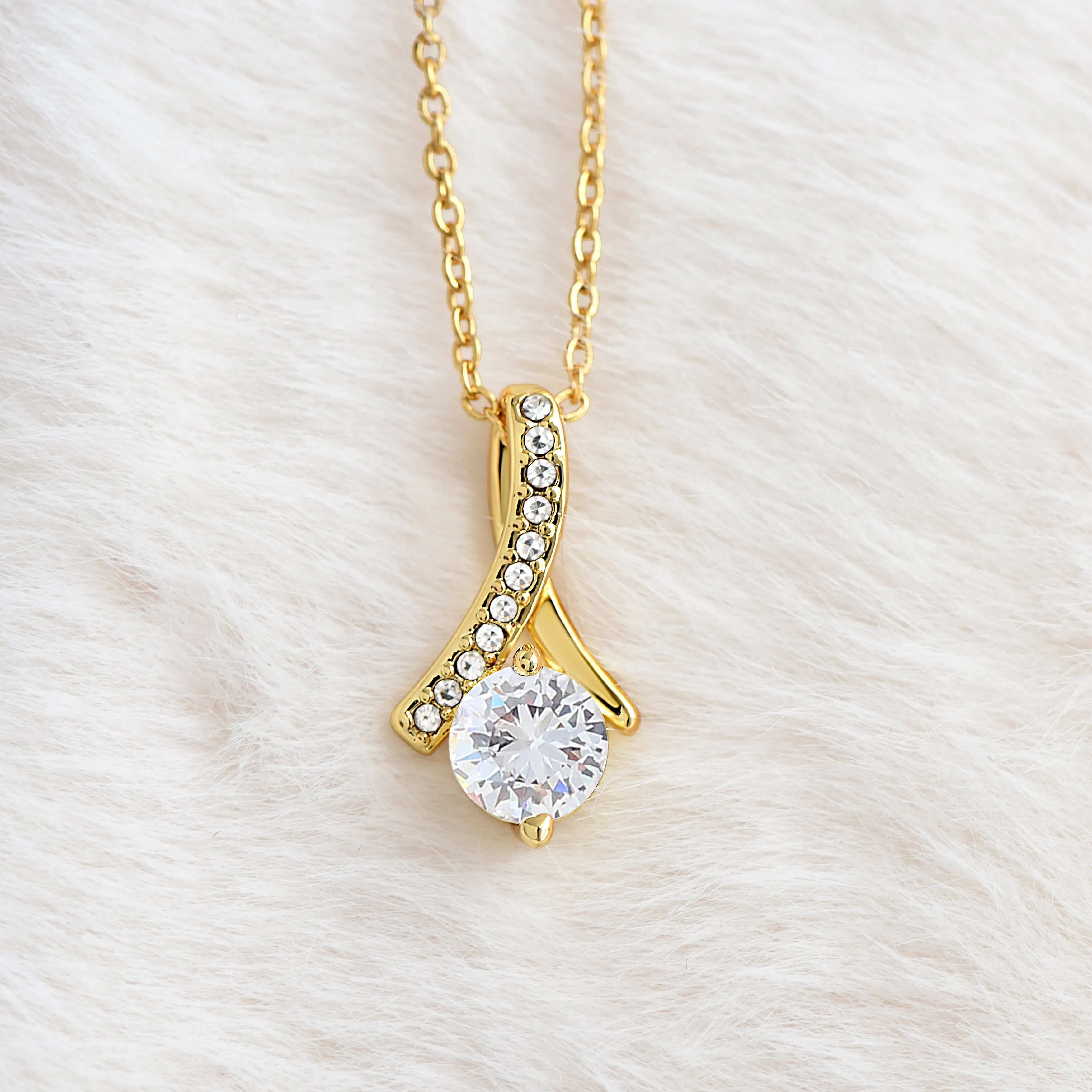 To My Daughter, When I look at you... Love Mum 14K White Gold, Mother to Daughter Gift, Necklace for Birthday or Christmas
