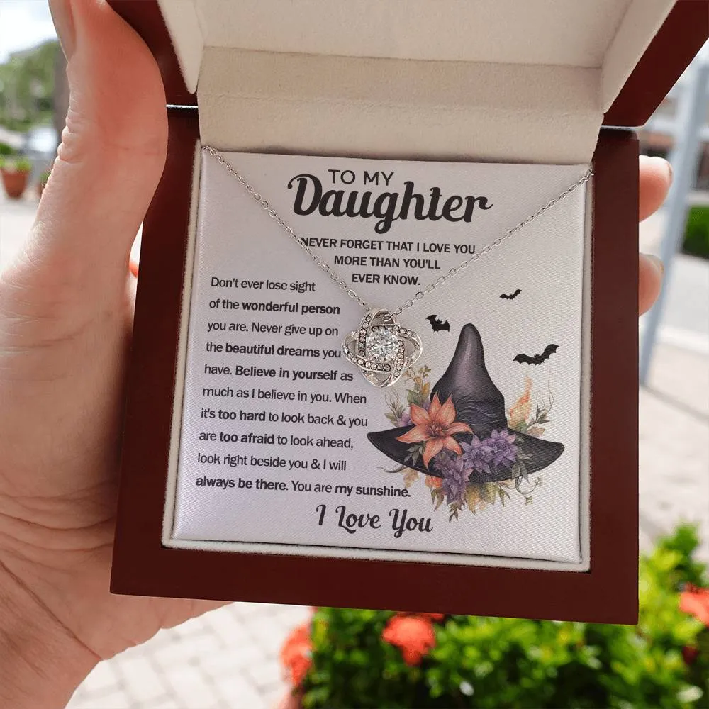 To My Daughter You Are My Sunshine | Halloween Love Knot Necklace