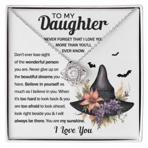 To My Daughter You Are My Sunshine | Halloween Love Knot Necklace
