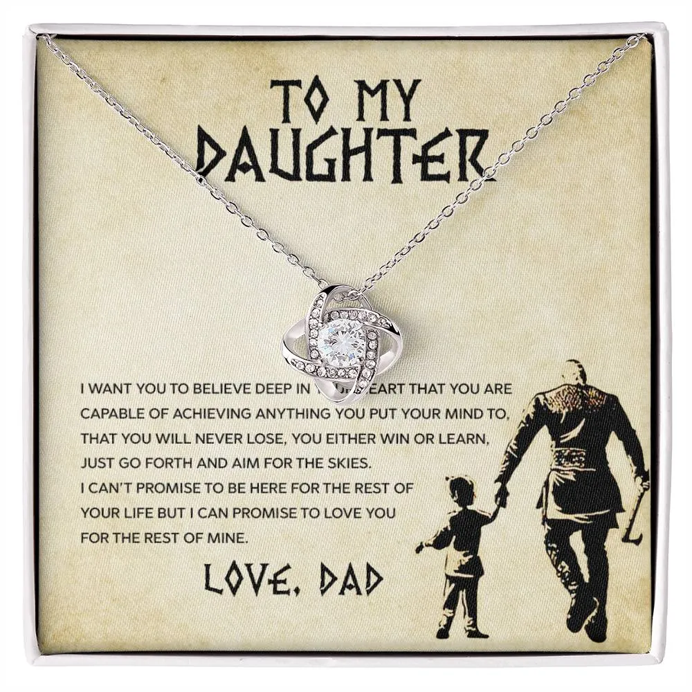 To My Daughter, You Will Never Lose - Love knot Necklace