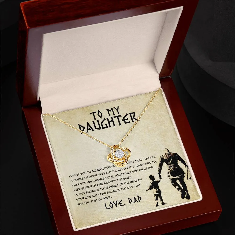 To My Daughter, You Will Never Lose - Love knot Necklace