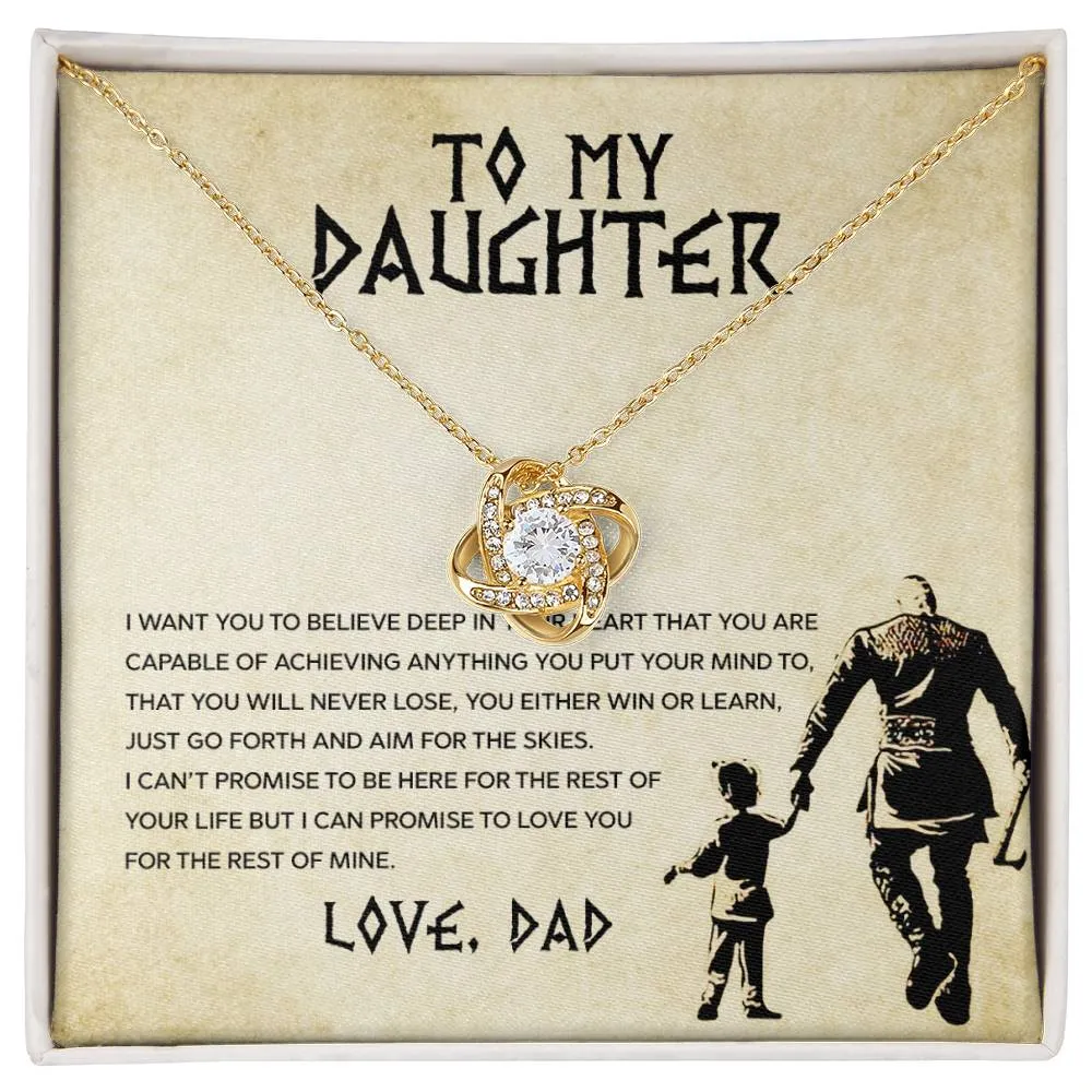 To My Daughter, You Will Never Lose - Love knot Necklace