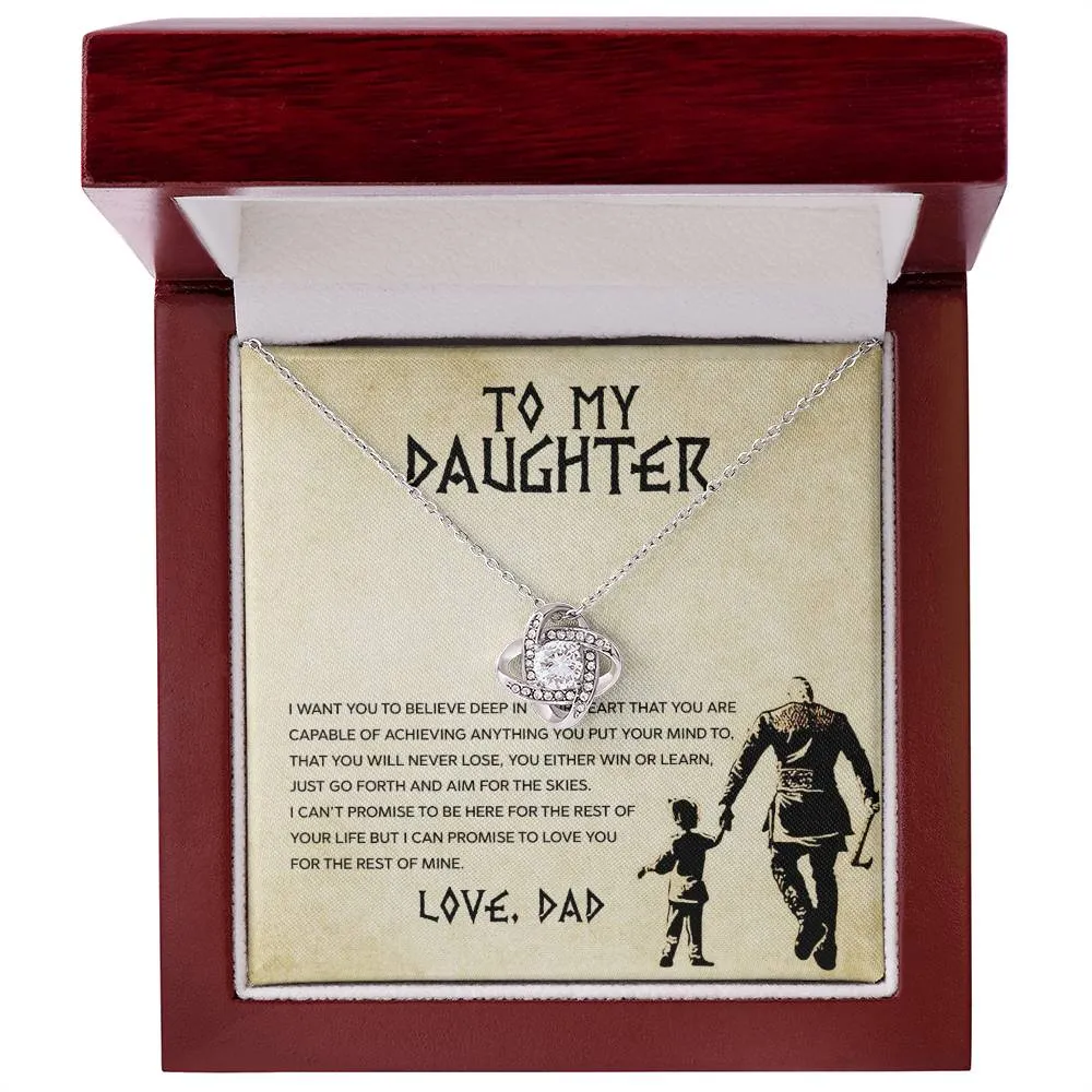 To My Daughter, You Will Never Lose - Love knot Necklace