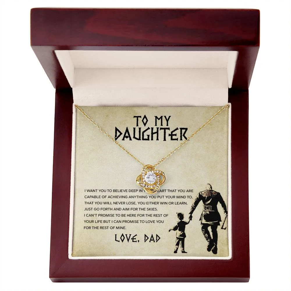 To My Daughter, You Will Never Lose - Love knot Necklace
