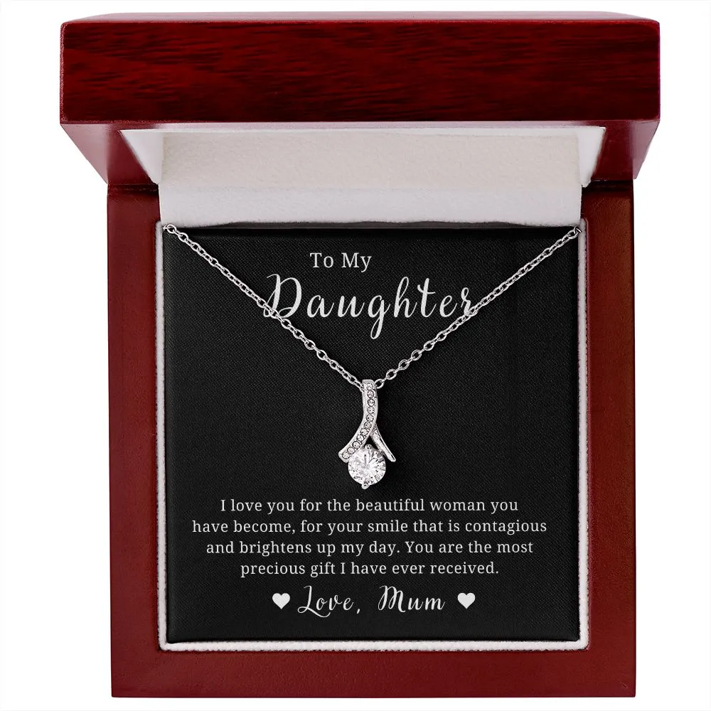 To My Daughter...Love Mum Necklace, 18K Gold, From Mother to Daughter Gift, Necklace for Birthday or Christmas