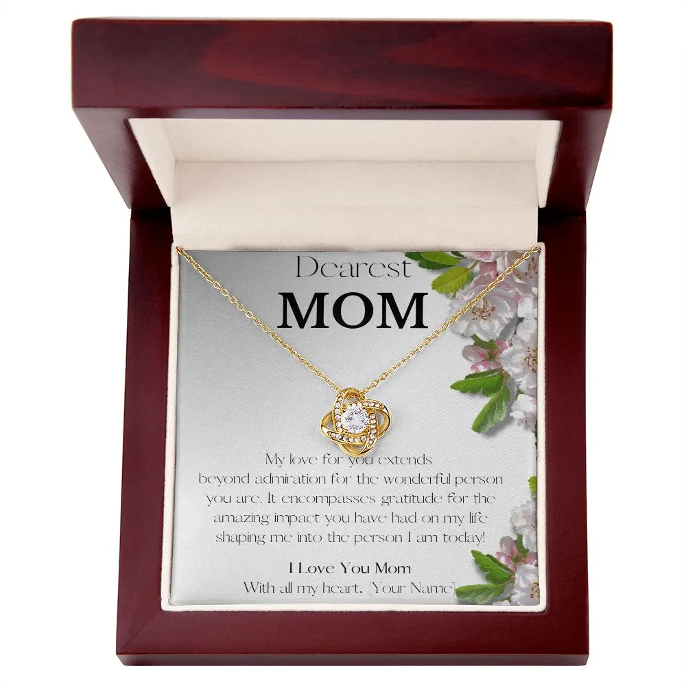 To My Dearest Mom, Love Knot Necklace
