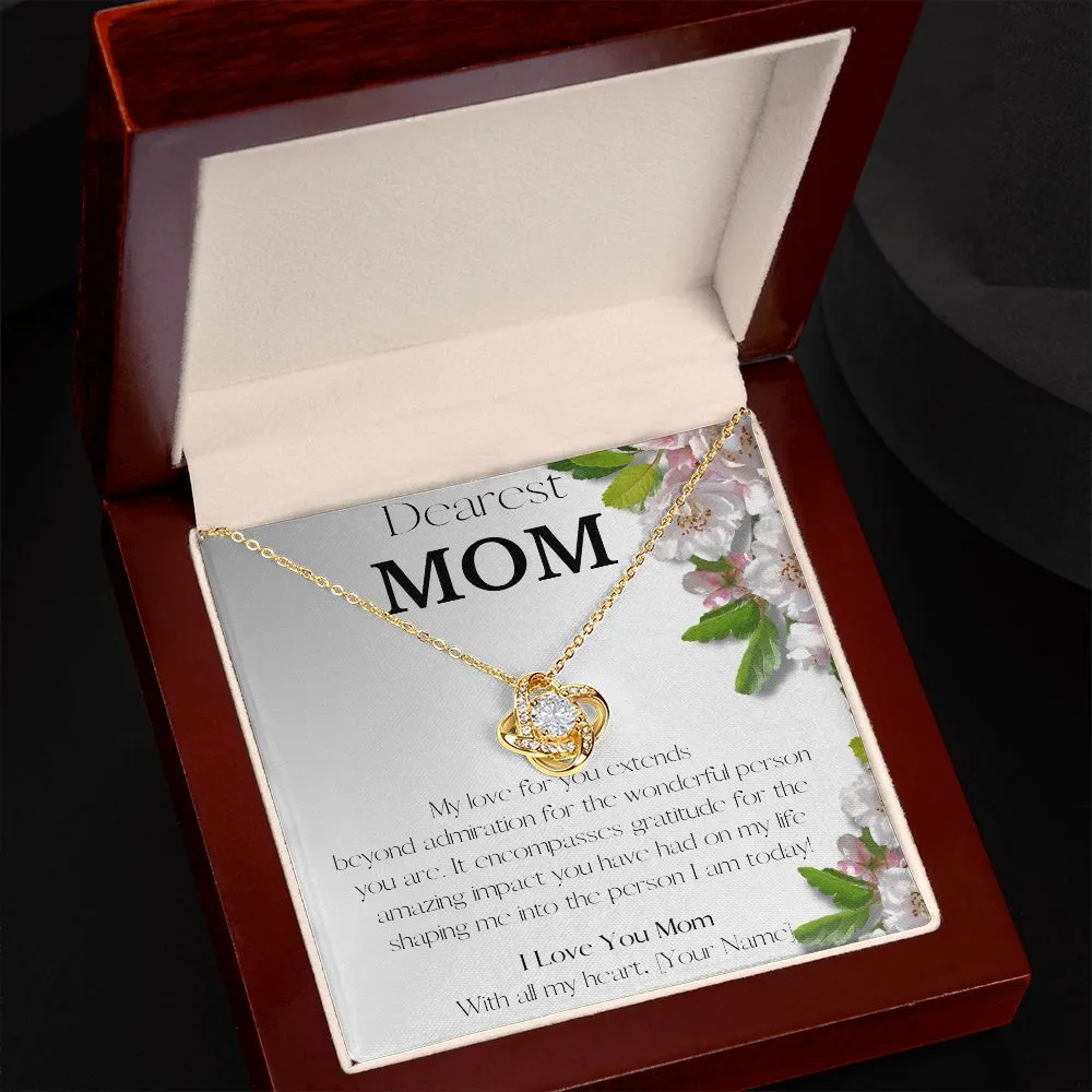 To My Dearest Mom, Love Knot Necklace