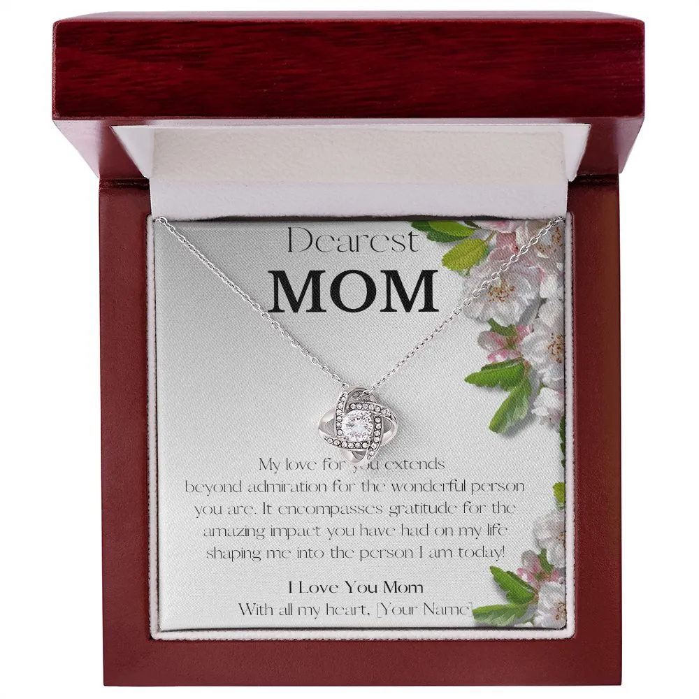 To My Dearest Mom, Love Knot Necklace