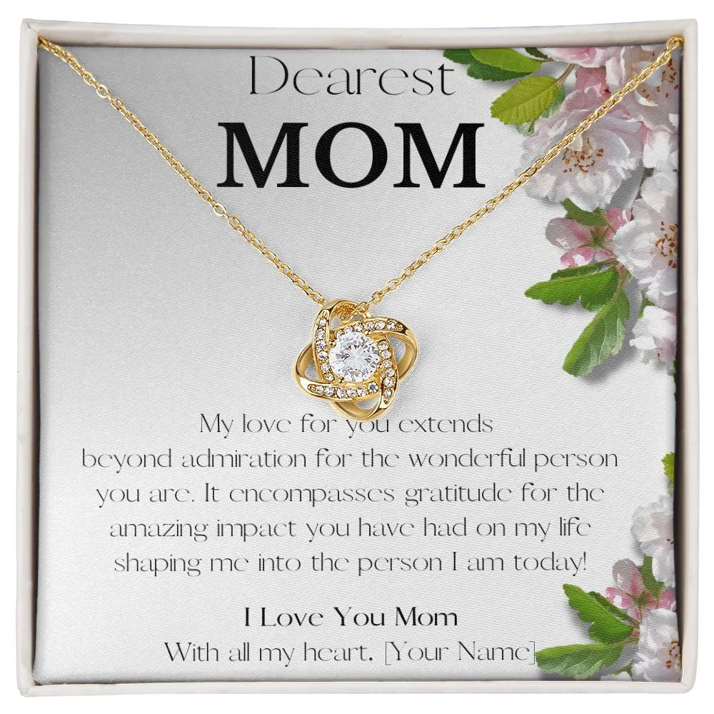 To My Dearest Mom, Love Knot Necklace