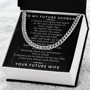 To My Future Husband Cuban Link Necklace For Men