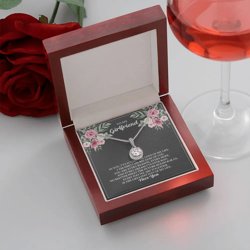 To My Girlfriend Necklace with Cubic Zirconia Valentines, Birthday or Anniversary Gift for Her Eternal Hope Necklace - EHNGF01_M6
