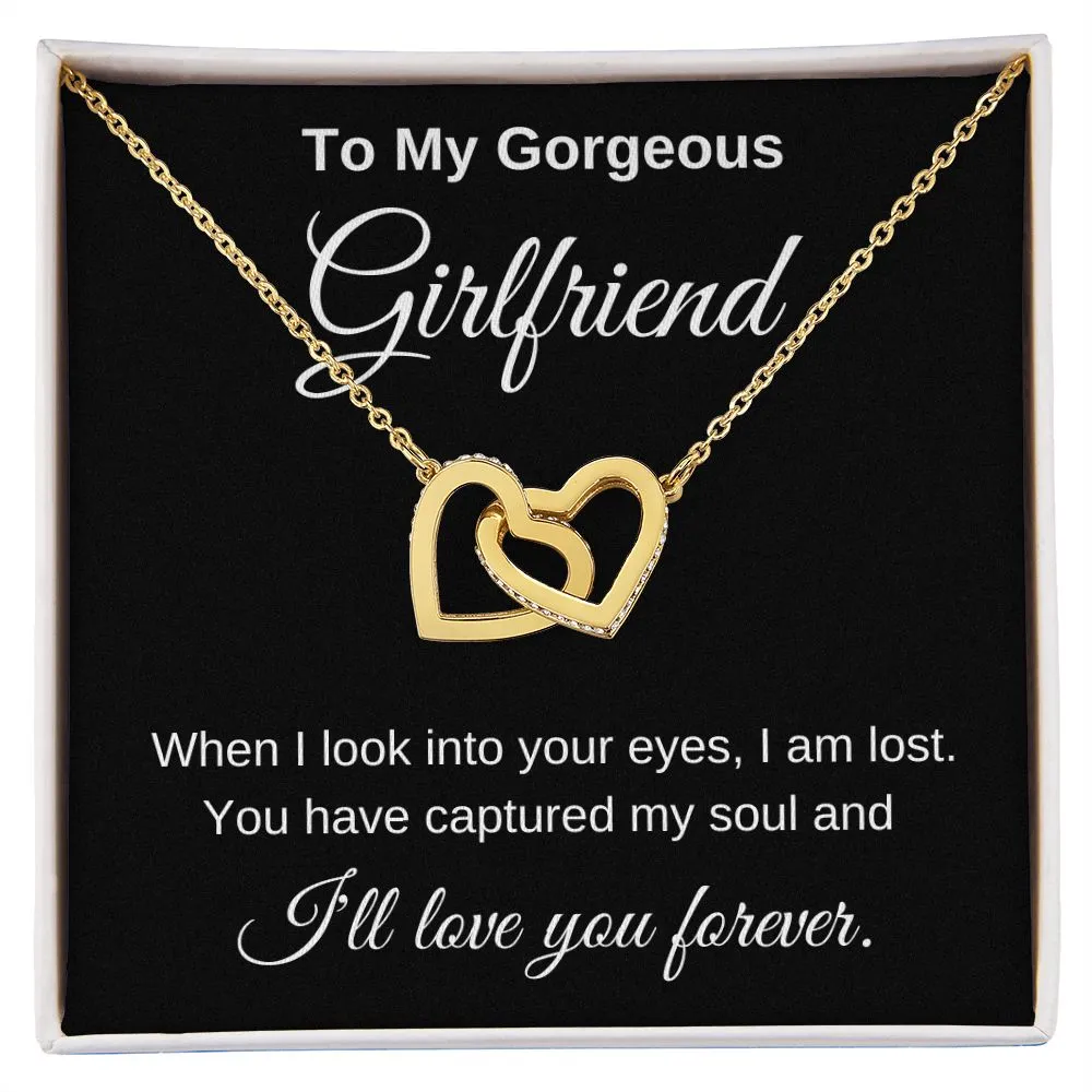 To My Gorgeous Girlfriend Interlocking Hearts Necklace