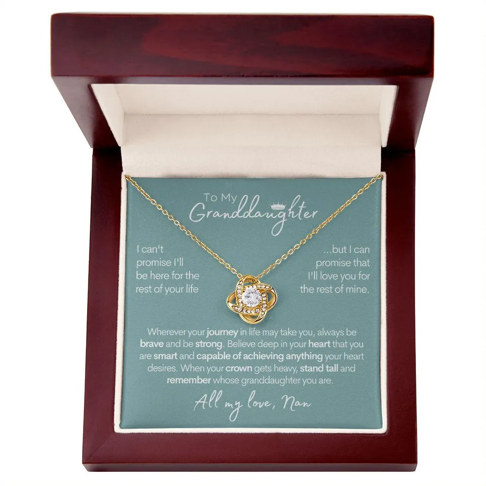 To My Granddaughter (All My Love, Nan) | 14k White Gold & Stainless Steel Necklace