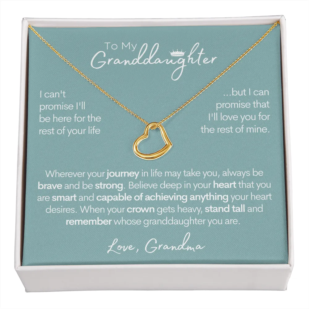 To My Granddaughter - Beautiful Gold and Silver Heart Necklace