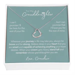 To My Granddaughter - Beautiful Gold and Silver Heart Necklace