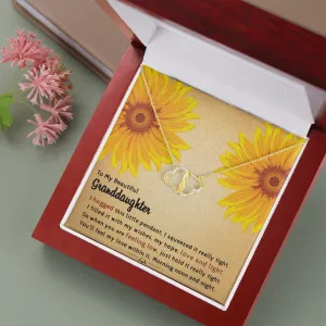 To My Granddaughter - Filled With Love | Authentic Diamonds and Solid 10K Gold Necklace | Free Mahogany Box